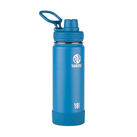 Takeya Actives Insulated Stainless Water Bottle with Insulated Spout Lid, 18oz, Sapphire