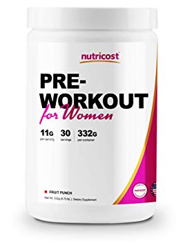 Nutricost Pre-Workout Powder for Women (Fruit Punch, 30 Servings)