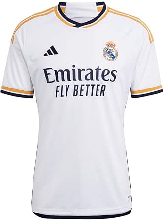 adidas Men's Real Madrid 23/24 Home Jersey - A Sleek and Lightweight Jersey with Gold Accents and Legendary Soccer History