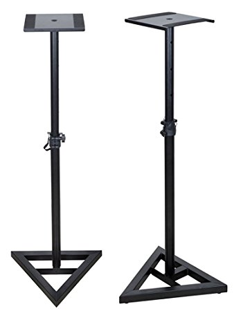 TMS Height Adjustable Studio Monitor Speaker Stand Pair Home Studio Concert Band DJ