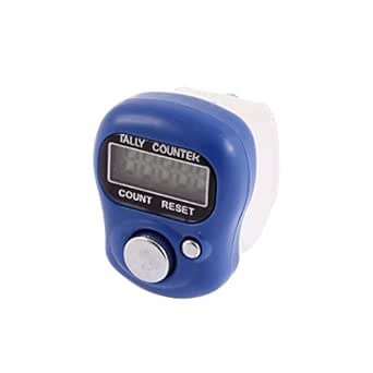 uxcell Digital Finger Ring Hand Held Tally Knitting Row Counter Blue