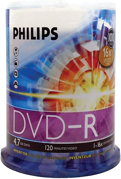 Philips DVD-R 4.7gb 16x, Fl 100 Pack