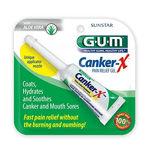 Sunstar 1772RB GUM Canker-X Aloe Vera Pain Relief Gel, 0.28 FL. OZ. (8 ml)