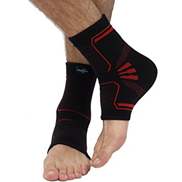 Compression Ankle Sleeve (1 Pair) Best Ankle Support Brace / Wrap / Sock / Stabilizer for Running, Basketball,Injury Recovery,Joint Pain,Eases Swelling,Heel Spurs,Achilles Tendon