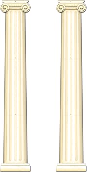 Beistle Jointed Column Pull-Down Cutout 2 Piece, Off-white