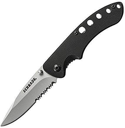 Schrade SCH107S Liner Lock Partially Serrated Folding Knife