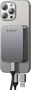 ORICO 512GB Magnetic Portable SSD, Metal Body, 4K 120 fps ProRes HDR Record and Store, Up to 460MB/s, USB C&A 2 in 1 Cable, External SSD Compatible with iPhone 16 Pro Max, Tablet, Computer - K5PLUS