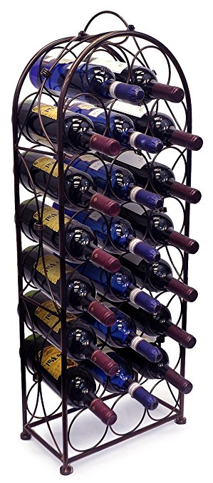 Sorbus Wine Rack Stand Bordeaux Chateau Style - Holds 23 Bottles of Your Favorite Wine - Elegant Looking French Style Wine Rack to Compliment Any Space - No Assembly Required (Bronze)