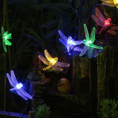 164 Feet 20 LED Solar Powered Dragonfly Fairy Lights for Christmas Garden Patio Lawn Fence Yard