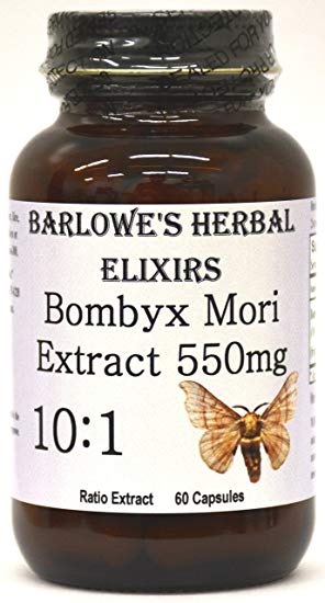 Bombyx Mori Extract 10:1-60 550mg VegiCaps - Stearate Free, Bottled in Glass! FREE SHIPPING on orders over $49!
