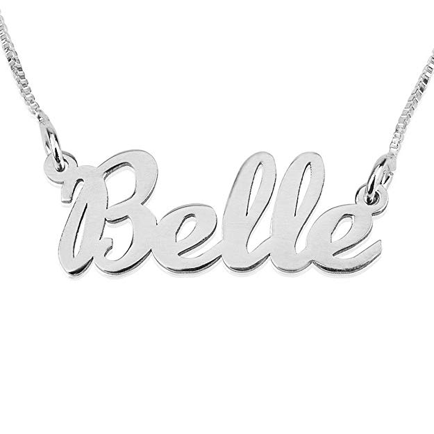 HACOOL S925 Sterling Silver Personalized Name Necklace Custom Made with Any Name