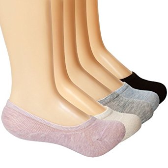 Yolev Liners Women's Low Cut Socks No Show Hidden Cotton Loafers Socks 5 Pairs