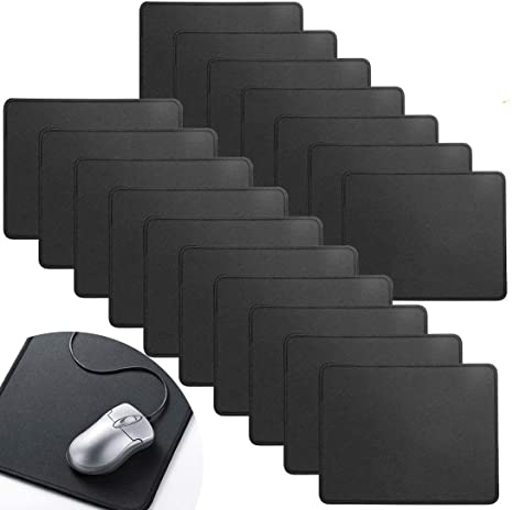 17 Pcs Computer Mouse Pad,10.2x8.2inch Black Extended Gaming Mouse Pad with Non-Slip Rubber Base, Textured with Stitched Edges, 3mm Thickness