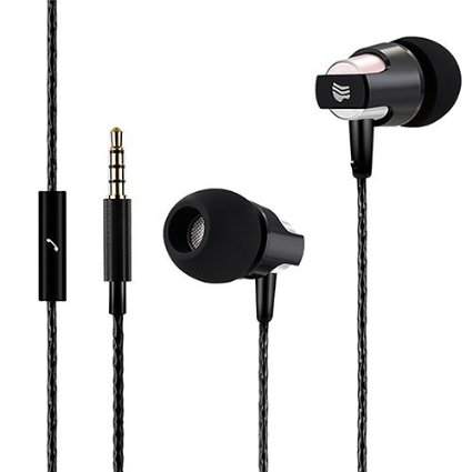 MOXO M-157 headphones in-ear wired earphone with microphone for iphone,iPod,iPad,Android Smartphone, Tablets, MP3 Players - Classic (black)