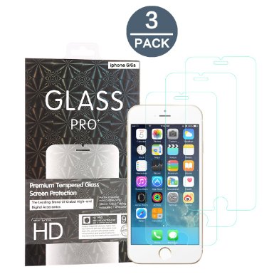 3 Pack iPhone 6S Glass Screen Protector Abestbox iPhone 6  6s 47 inch ONLY 9H HD Premium Tempered Glass 026mm Thickness 999 Light Transmission Most Durable