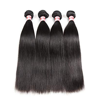 Hermosa Brazilian Virgin Hair Straight 4 Bundles 7A Brzazilian Straight Human Hair Weave Weft Natural Black 12 14 16 18