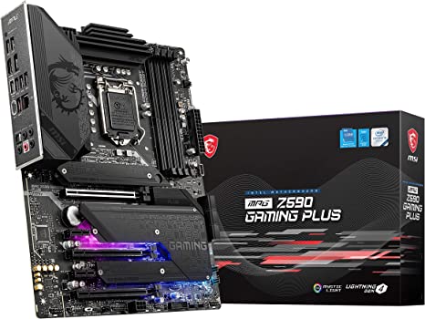 MSI MPG Z590 GAMING PLUS Motherboard ATX - Supports Intel Core 11th Gen Processors, LGA 1200 - Mystic Light, DDR4 Boost (5333MHz/OC), 2 x PCIe 4.0 x16, 3 x M.2 Gen4/3 x4, Wi-Fi 6E