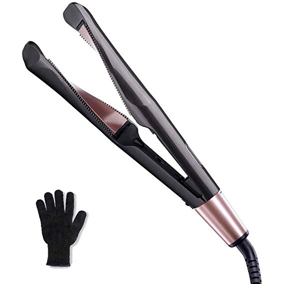 Hair Straighteners Curler 2 in 1 Hair Straightener and Curling Iron, Flat Iron Ceramic Tourmaline for Healthy Hair Styling Fast Heating-up with Adjustable Temp Dual Voltage Hair Styling Tool Hair Curl