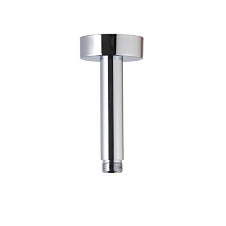 Weirun Bathroom 1/2 NPT All Brass 4-Inch Straight Shower Arm with Flange Ceiling Mount,Chrome