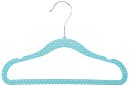 AmazonBasics Kids Velvet Hangers - 30 Pack Blue Polka Dot