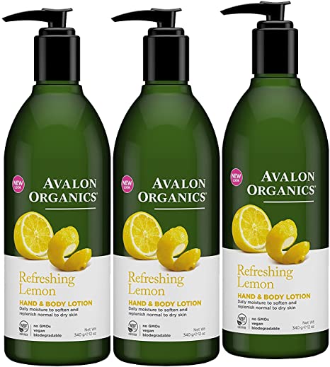 Avalon Organics Lemon Hand and Body Lotion, 12 Ounce - 3 per case.