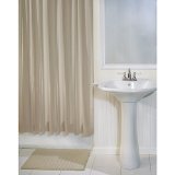 InterDesign York Hotel Cotton Blend Fabric Shower Curtain 72 x 72 Linen