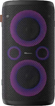 Hisense Ultimate Wireless Outdoor/Indoor Party Speaker with subwoofer 2.0CH 300W IPX4 Waterproof Bluetooth5.0 (Party Rocker One, 2023 Model), Black