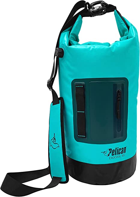 Pelican - Exocool Cooler Dry Bag - Collapsible Portable Soft Sided Roll - Insulated Waterproof Leak Proof for Kayaking, Hiking, Camping & Fishing - 10L or 20L