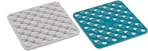 Joseph Joseph Duo Spot-On Set of 2 Silicone Trivets, Heat Resistant Table mats for hot pots and Pans, Blue/White