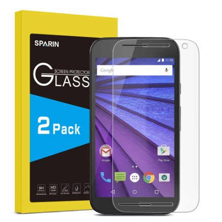 Moto G 3rd Generation Screen Protector [0.2mm Tempered Glass], SPARIN® [Explosion-proof] [Repeatable Installation] Clear Glass Screen Protector for Motorola Moto G 3rd Generation (2015 New Released), Retail Packaging