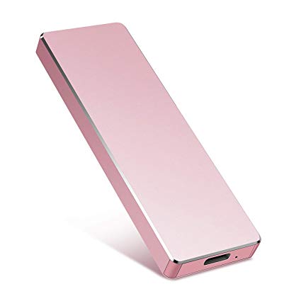 Jetzz 2TB External Hard Drive Portable Hard Drive Type C USB 3.1 Ultra Slim Portable HDD for Mac PC and Laptop (2TB, Pink)