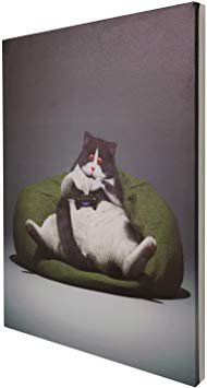 GuiiFan Wall Art Bedroom Simple Life Animal Theme Canvas Prints for Living Room Bedroom Home Decoration Funny Lazy Cat Wall Decor Posters, 12 x 16