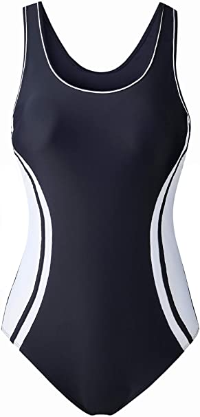 EBMORE Womens One Piece Swimsuit Bathing Suit for Sport Athletic Training Exercise