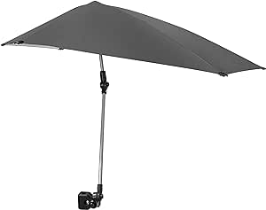 Sport-Brella Versa-Brella SPF 50  Adjustable Umbrella with Universal Clamp, Regular, Gray