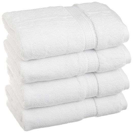 Superior 900 Gram 100% Premium Long-Staple Combed Cotton 4-Piece Hand Towel Set, White