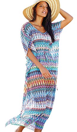 Oryer Womens Chiffon Swimsuit Bathing Suit Beach Bikini Swimwear Cover Up Dress