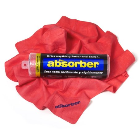 The Absorber Synthetic Drying Chamois, 27" x 17", Red