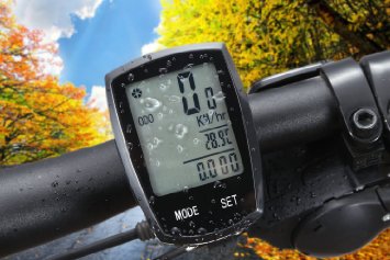 Wireless Bicycle computer Arova Waterproof Bike Speedometer Odometer LCD Backlight Displays-22 Function Bicycle Cyclocomputer Track Cycling Distance Speed Calories