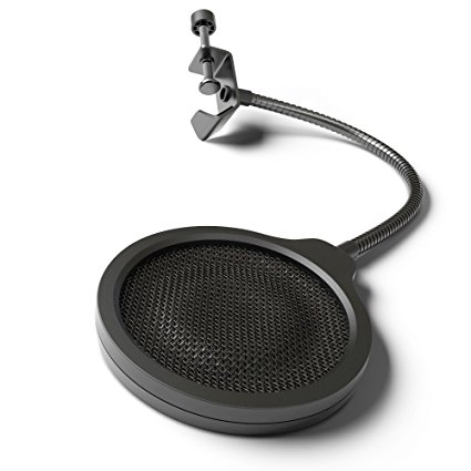 Auphonix 4-Inch Microphone Pop Filter. Double Mesh Screen. Bonus Recording Tips and Tricks Ebook (4-inch diameter pop filter)