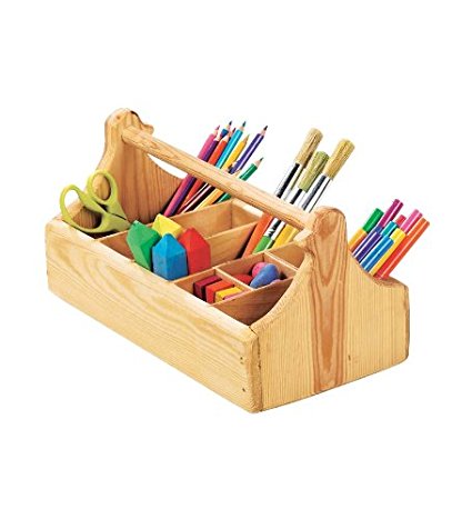 Sturdy Wooden Crayon Caddy with Eight Compartments
