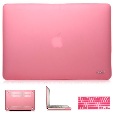 iXCC Apple MacBook Pro 13-inch Without Retina Display Rubberized Hard Shell Protective Case with Keyboard Cover [ Model: A1278 ] - Pink