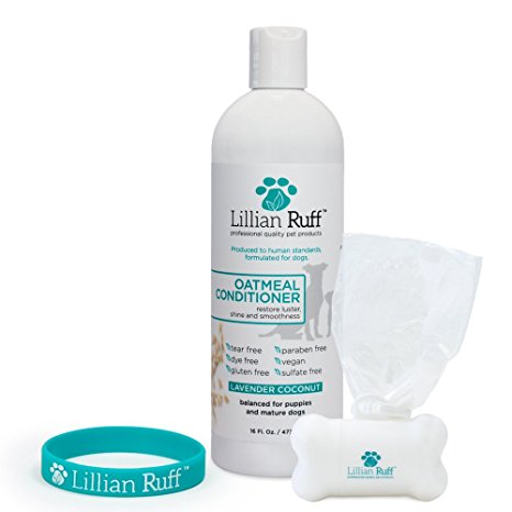 Dog Oatmeal Conditioner by Lillian Ruff - Lavender Coconut Scent for Itchy Dry Skin with Aloe - Soothe Skin Irritation and Relieve itching - (16 oz.)