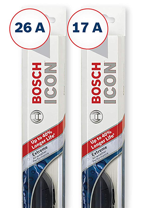 Bosch ICON Wiper Blades (Set of 2) Fits 2012-07 Nissan Sentra; 2008-00 Maxima; 2006-02 Altima & More, Up to 40% Longer Life