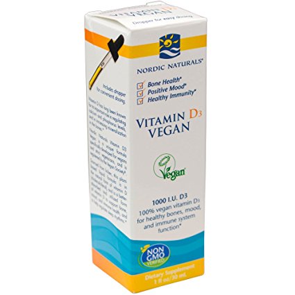 Nordic Naturals - Vitamin D3 Vegan, Healthy Bones, Mood, and Immune System Function, 1 Ounce