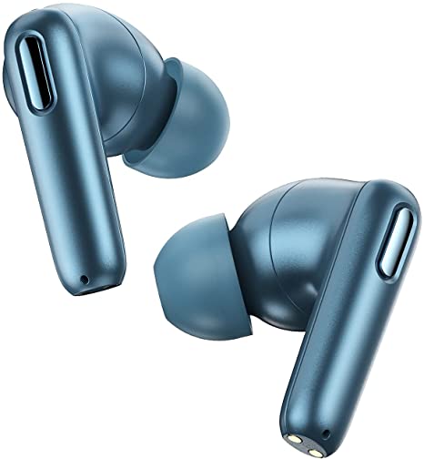 Baseus S2 Wireless Earbuds Hybrid Active Noise Cancelling with 6 Mics, ANC Headphones in-Ear with Microphone, IP55 Waterproof Immersive Sound Deep Bass Built-in Mic Headset TWS Stereo Earphones Blue