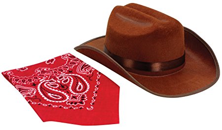 Aeromax Junior Cowboy Hat with Bandanna, Brown