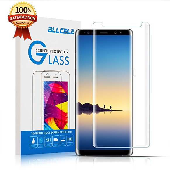 Galaxy Note 8 Glass Screen Protector Note8 Tempered Glass Case Friendly 3D Curved Full Coverage [Easy To Install] Anti- Scratch Anti-Fingerprint Film for Samsung Galaxy Note 8 Transparent ALLCELE