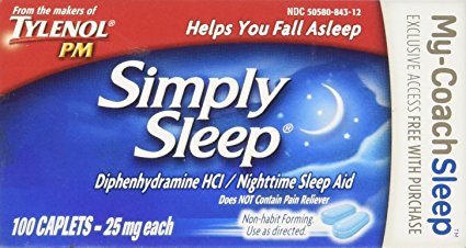 Tylenol Simply Sleep Nighttime Sleep Aid Caplets-100 count