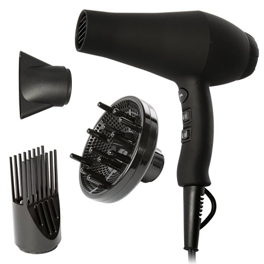 Vokai Labs Ceramic Hair Blow Dryer - Professional Ionic Turbo Blower 1875 Watts With Negative Ion Technology, Concentrator Nozzle, Diffuser & Pik 3 Heat 2 Speed Settings & Cool Shot