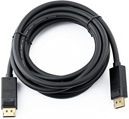 DTECH Displayport to Displayport Cable 4k 60hz with Gold Plated Connector for Computer Monitor (10 Feet, Black)